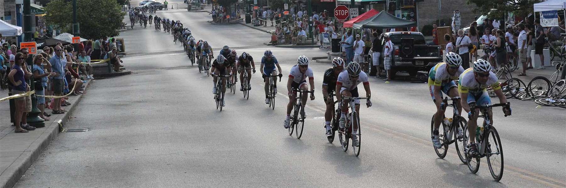 cycling race in downtown