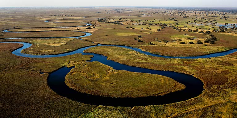 long winding river in Botswana